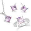 Набір біжутерії із 3 предметів із фіолетовим аметистом Набір біжутерії із 3 предметів із фіолетовим аметистом